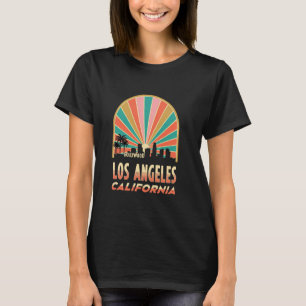 Vintage Los Angeles California Sunset Skyline City T-Shirt