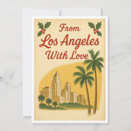 Vintage Los Angeles Christmas Holiday Card