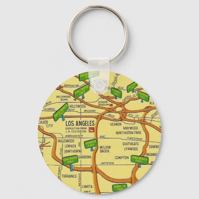 Vintage Los Angeles Key Ring (Front)