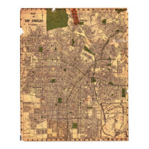 Vintage Los Angeles Map Poster 1924