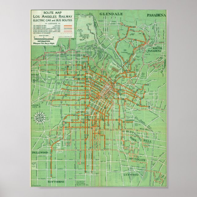 Vintage Los Angeles Map Poster 1935 (Front)