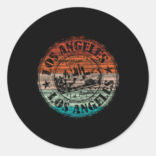 Vintage Los Angeles Tee La California Cali Lovers Classic Round Sticker