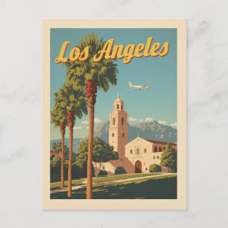 Vintage Los Angeles Travel Poster Mission Postcard