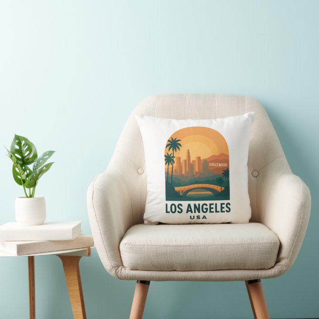 Vintage Los Angeles Travel – Retro Hollywood  Cushion (Chair)