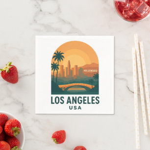 Vintage Los Angeles Travel – Retro Hollywood  Napkin