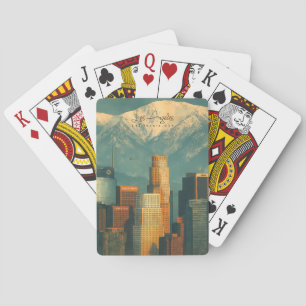  Vintage Los Angeles Watercolor   Retro California Playing Cards