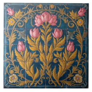 Vintage Lotus Dream Ceramic Tile