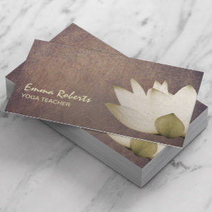 Vintage Lotus Elegant Yoga Teacher Business Card