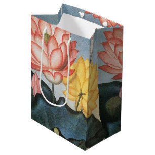 Vintage Lotus Flowers, The Sacred Egyptian Bean Medium Gift Bag