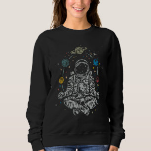 Vintage Lotus Meditating Astronaut Zen Yoga Planet Sweatshirt