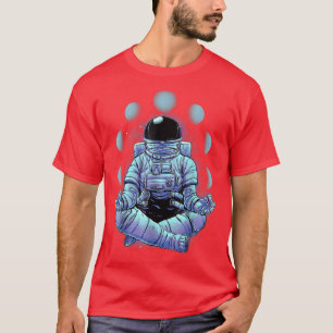Vintage Lotus Meditation Astronaut Zen Yoga Planet T-Shirt