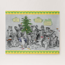 Vintage Louis Wain Cats Christmas Party