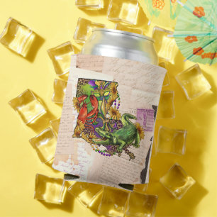 Vintage Louisiana Map Cajun Crawfish And Alligator Can Cooler