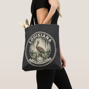 Vintage Louisiana Pelican State Heritage Emblem Tote Bag