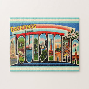 Vintage LouisianaPostcard 11x14 Jigsaw Puzzle