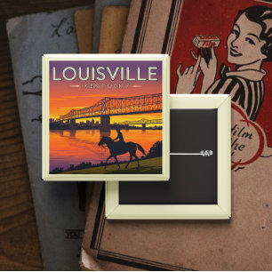 Vintage Louisville Kentucky 15 Cm Square Badge