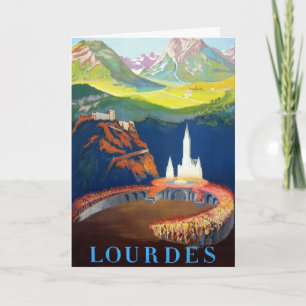 Vintage Lourdes France Travel Postcard