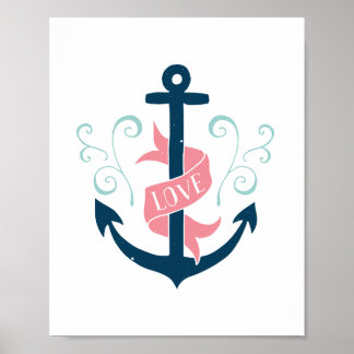 Vintage Love Anchor Poster