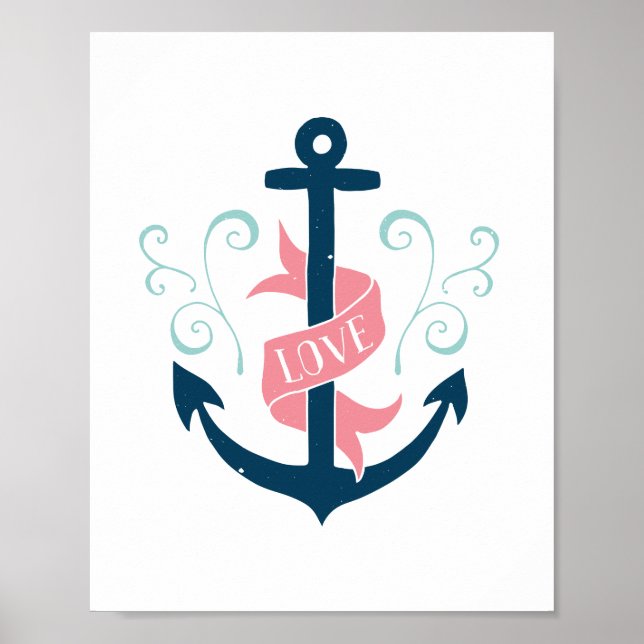 Vintage Love Anchor Poster (Front)