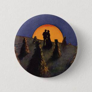 Vintage Love and Romance, Harvest Moon Kiss 6 Cm Round Badge