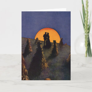 Vintage Love and Romance, Harvest Moon Kiss Card