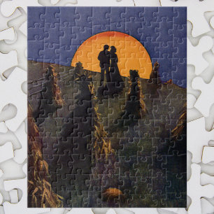 Vintage Love and Romance, Harvest Moonlight Jigsaw Puzzle