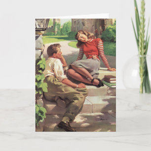 Vintage Love and Romance, High School Sweethearts Card
