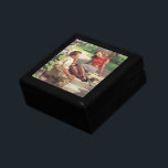 Vintage Love and Romance, High School Sweethearts Gift Box<br><div class="desc">Vintage illustration love and romance design featuring a cute young couple flirting at school. The teenagers are sitting with their textbooks on some steps in the shade of the trees om campus.</div>