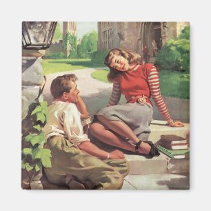 Vintage Love and Romance, High School Sweethearts Magnet