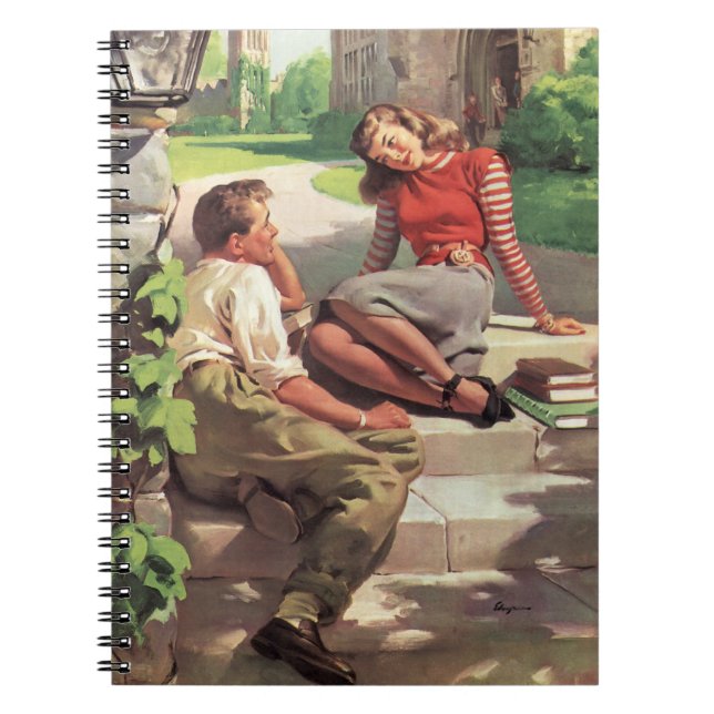 Vintage Love and Romance, High School Sweethearts Notebook (Front)