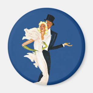 Vintage Love and Romance, Modern Wedding Couple Magnet