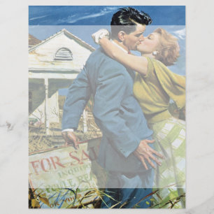 Vintage Love and Romance Newlyweds Buy First House