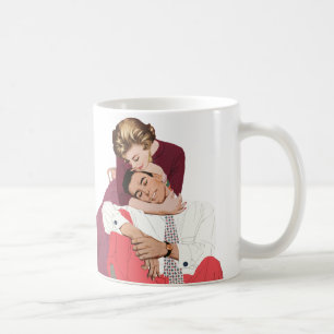 Vintage Love and Romance, Newlyweds in Pink Coffee Mug