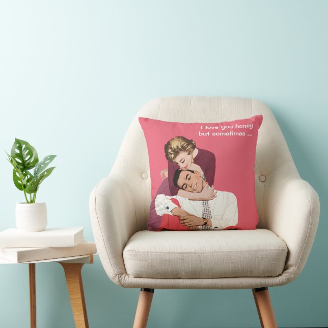 Vintage Love and Romance, Newlyweds in Pink Cushion (Chair)