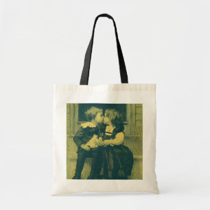 Vintage Love and Romance Photo, Children Kiss Tote Bag