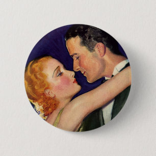 Vintage Love and Romance, Retro Hollywood Movies 6 Cm Round Badge