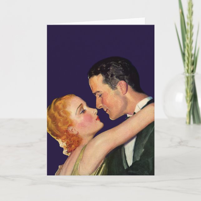 Vintage Love and Romance, Retro Hollywood Movies Card (Front)
