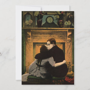 Vintage Love and Romance, Romantic Fireplace Kiss