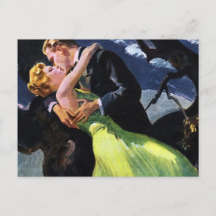 Vintage Love and Romance, Romantic Kiss Postcard