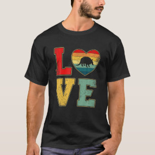 Vintage Love Armadillo Retro 70S 80S Heart Farm An T-Shirt