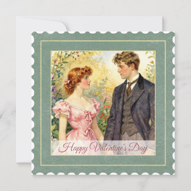 Vintage Love Art - Valentine’s Day Holiday Card (Front)