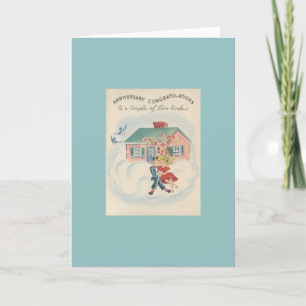 Vintage Love Birds Anniversary Greeting Card
