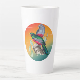 Vintage love birds latte mug