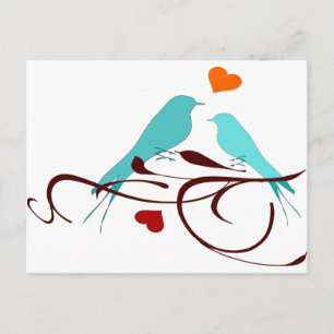 Vintage Love Birds Postcard