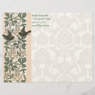 Vintage Love Birds Stationery Letterhead Template