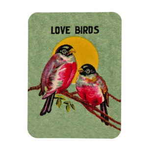 Vintage Love Birds Sun Magnet