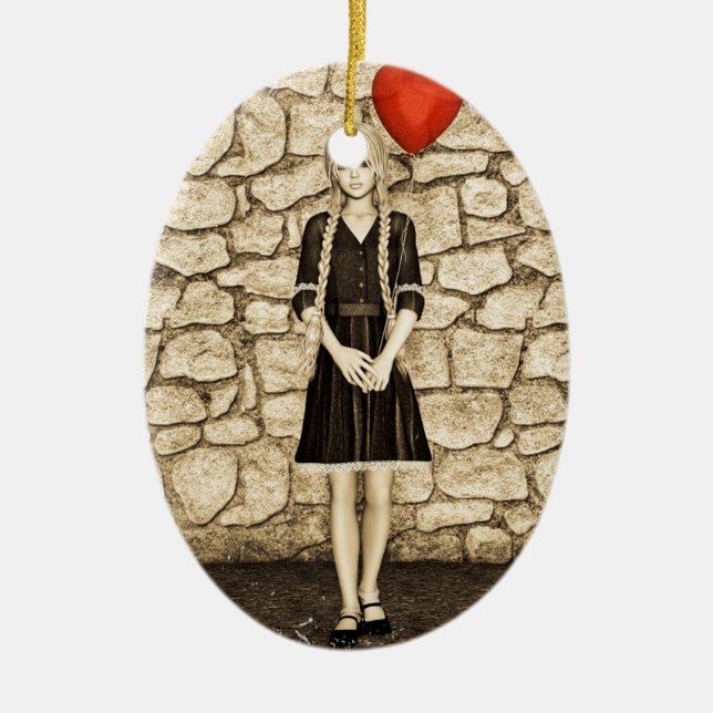 Vintage Love Ceramic Ornament (Front)