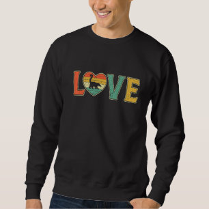 Vintage Love Coati Retro 70s 80s Heart Farm Animal Sweatshirt