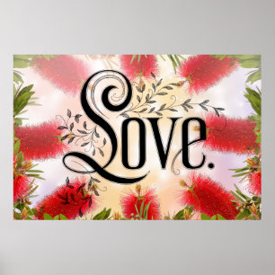 Vintage Love Flourish  Poster