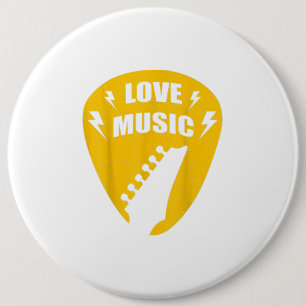 Vintage Love Guitar Music Lover Gift 6 Cm Round Badge